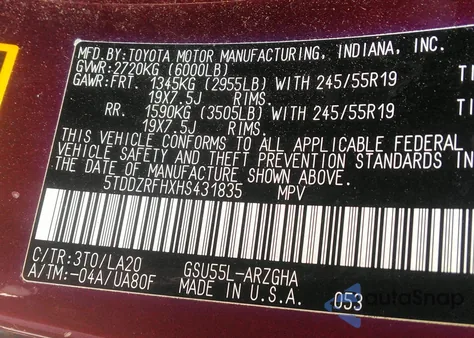 2017 Toyota Highlander Limited/Ltd Platinum from USA, damaged, VIN 5TDDZRFHXHS431835